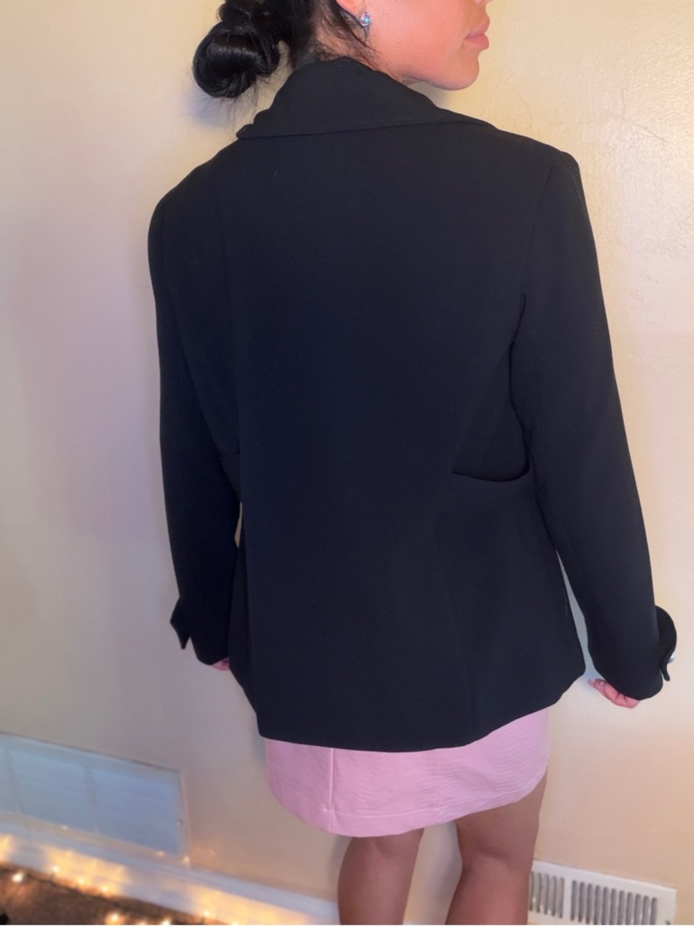 Black Ruffle Button Jacket High Fashion - Picture 5 of 5